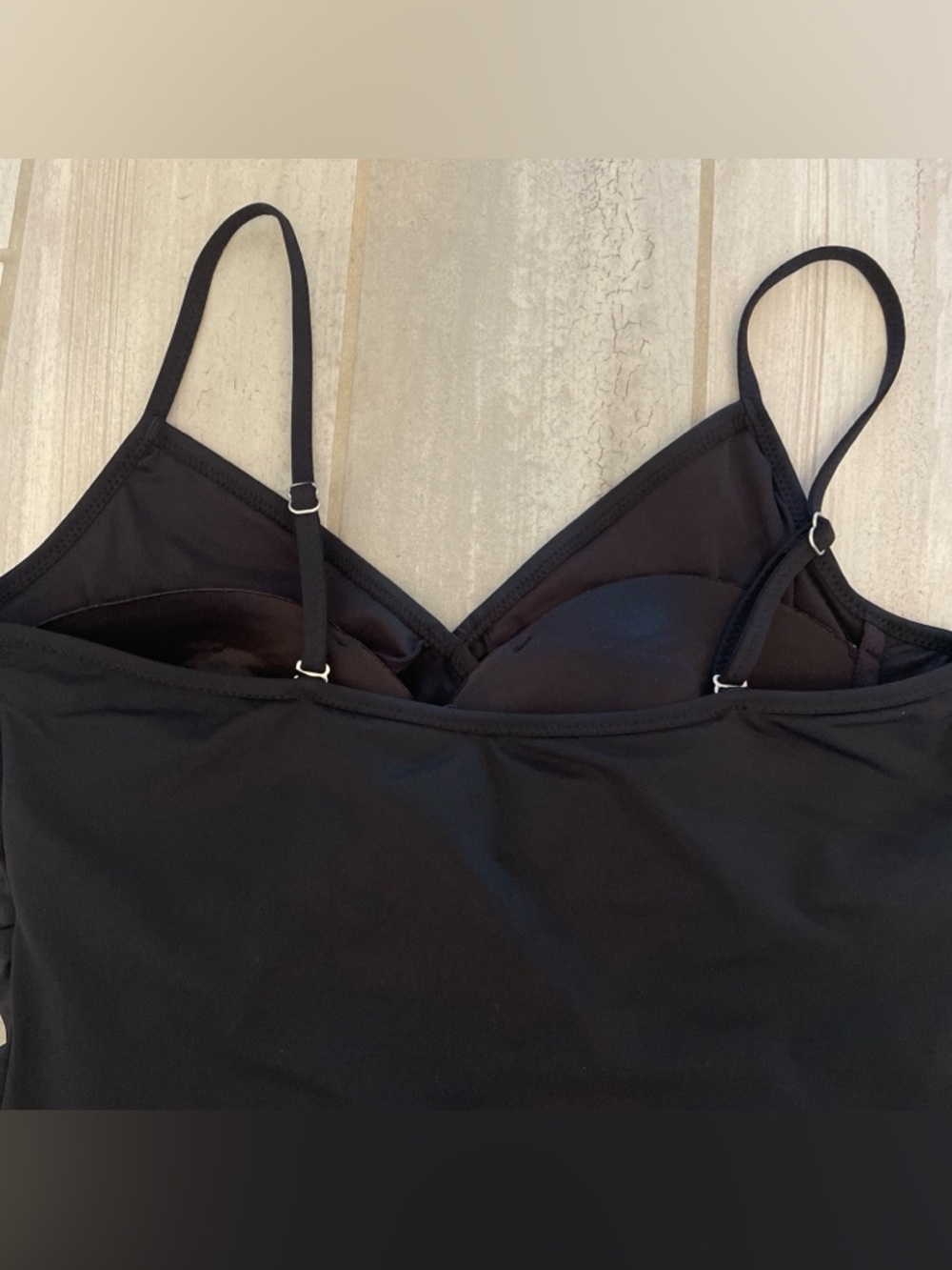 Garnet Hill Signature Surplice Wrap Front Swim Dress Black Size 12 One Piece - Picture 13 of 14